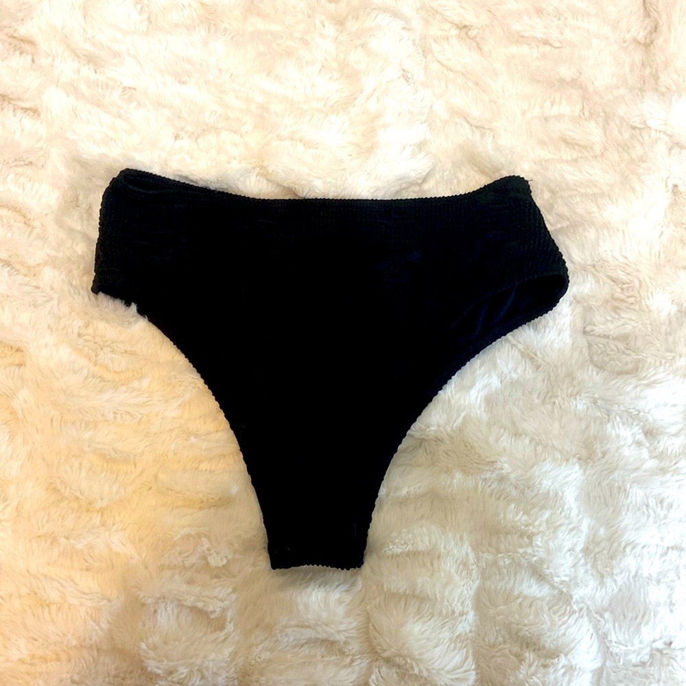 Black Floral Swim Bottoms